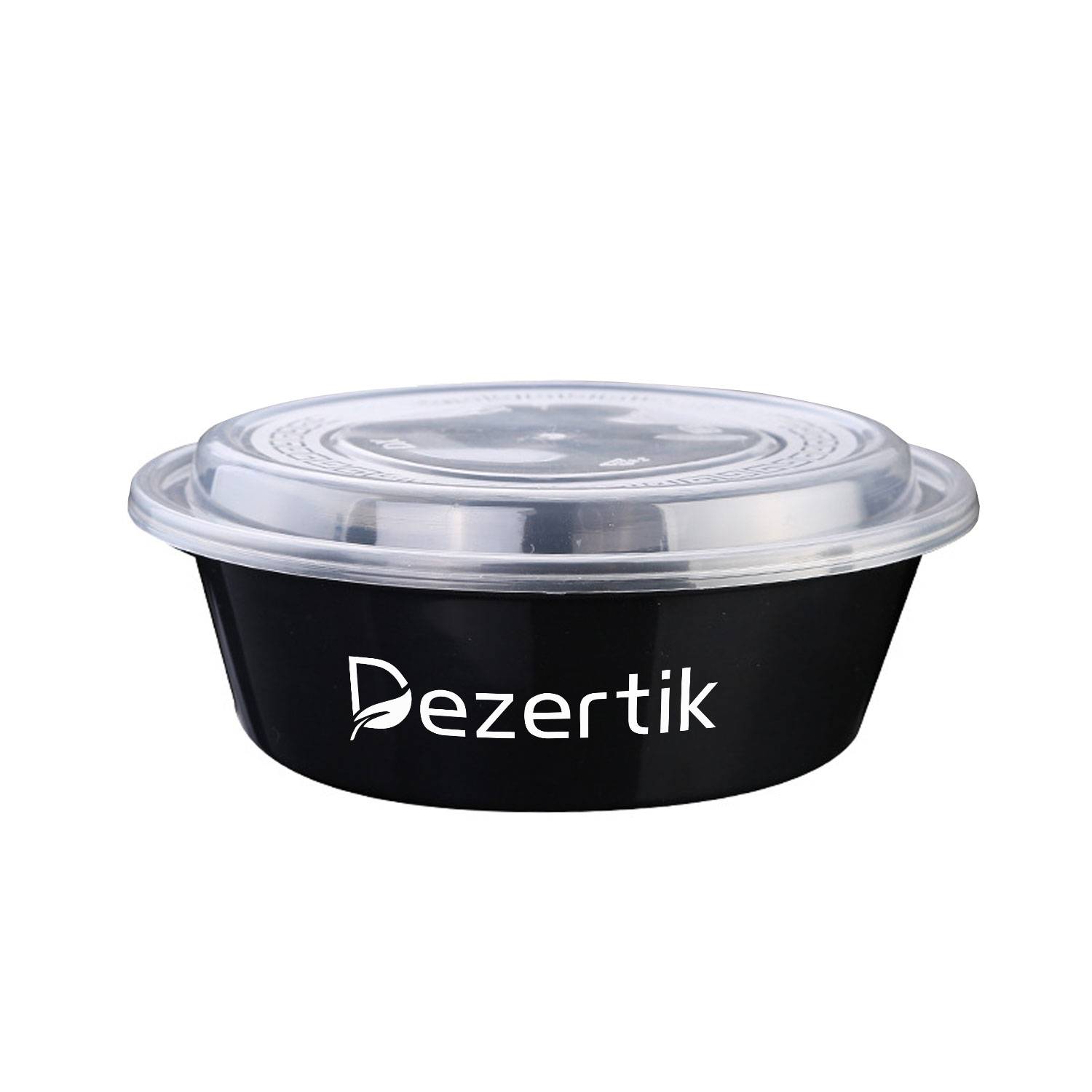 Black Round Plastic Take-out Food Container 2