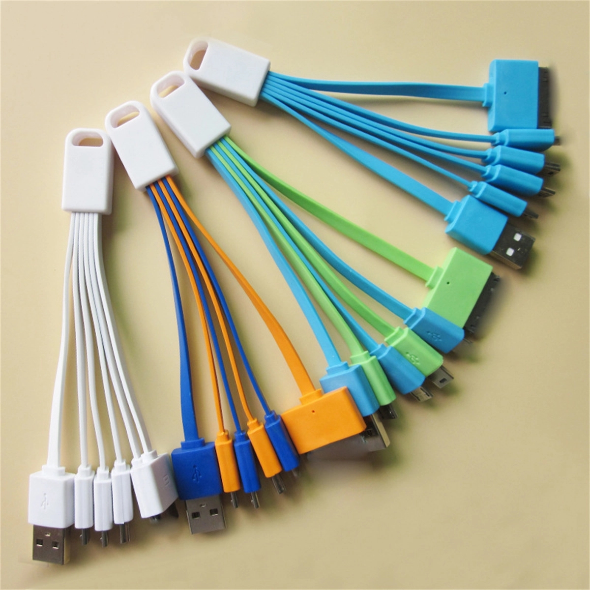 6 In 1 Multi Usb Charging Short Keychain Charger Cord 5