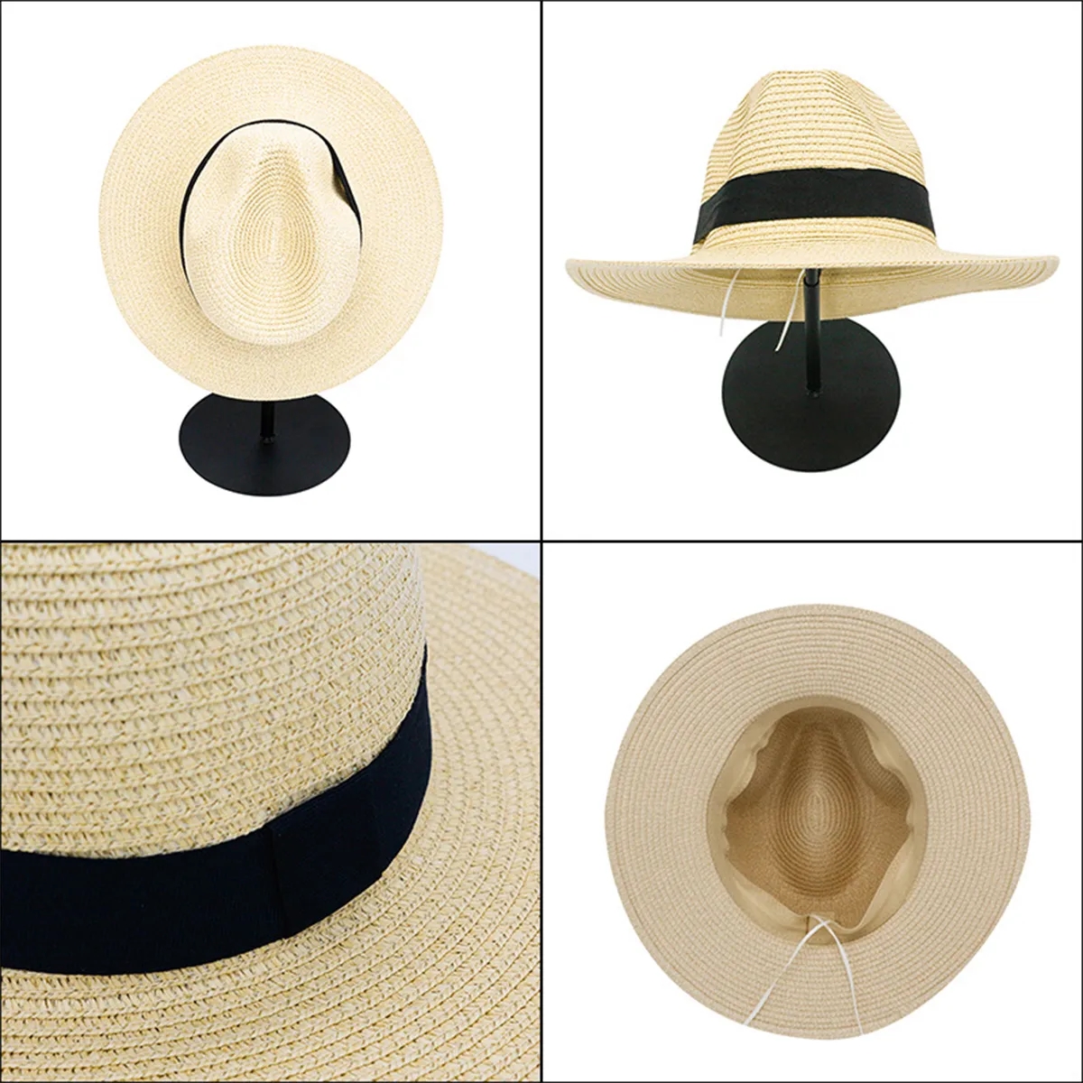 Straw Panama Style Fedora Hat 4