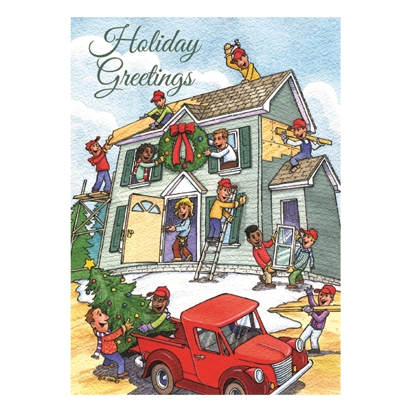 Cheerful Contractors Humorous Holiday Card 2