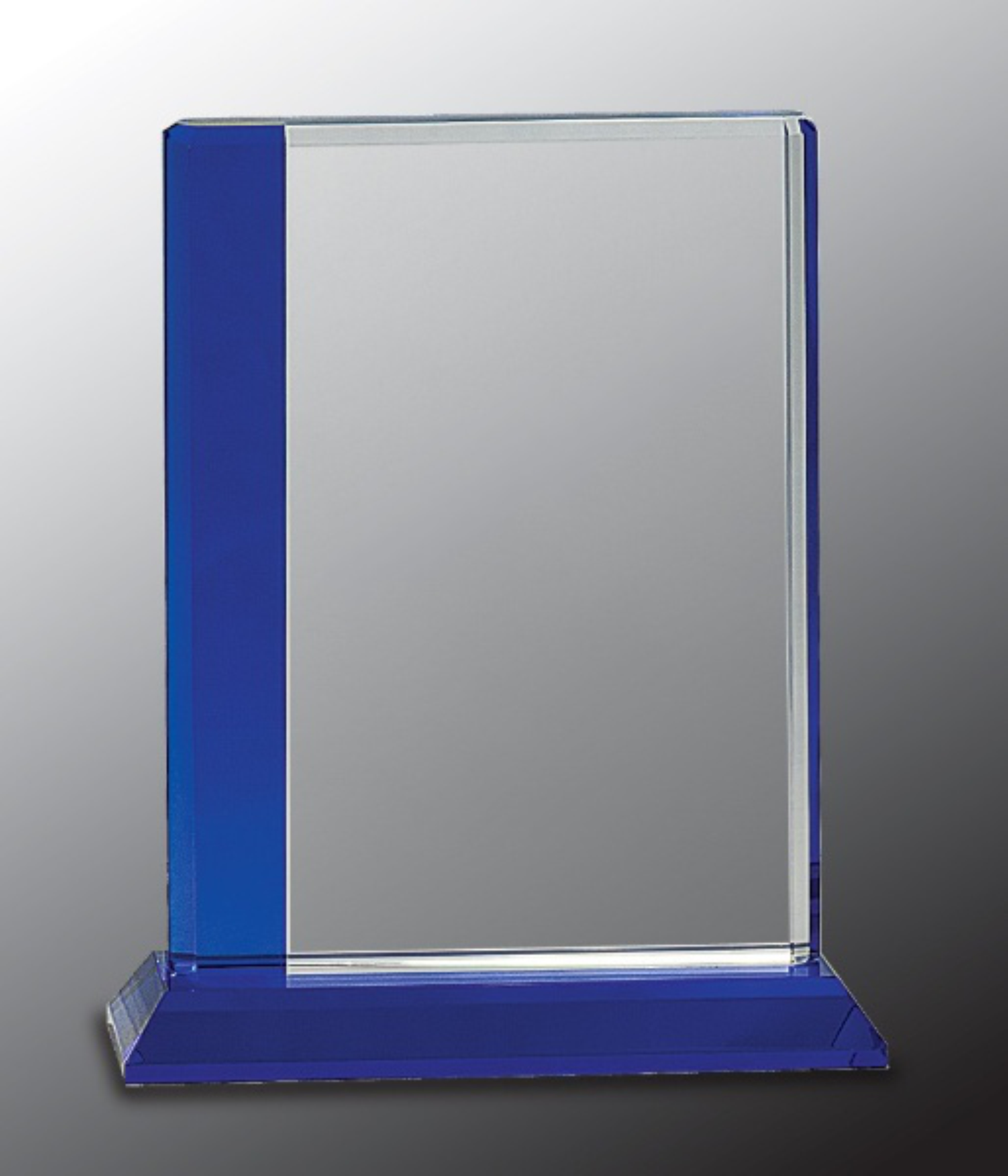 6 1/2" x 8" Blue Edge Crystal Award on Blue Base 3