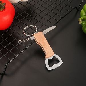 Stylish Round Wooden Bottle Opener With Magnet 2