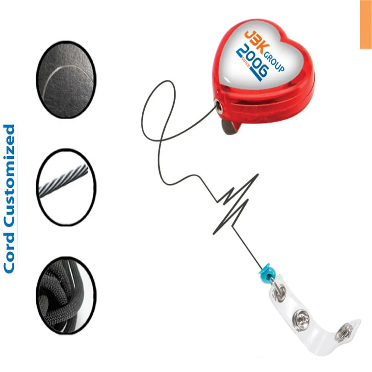 Customized Badge Reel with Label Retractable ID Holder 3