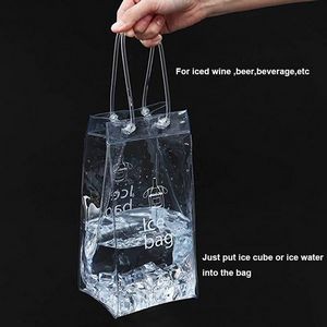 Wine Bottle Cooling Clear Ice Bag with Handle 9