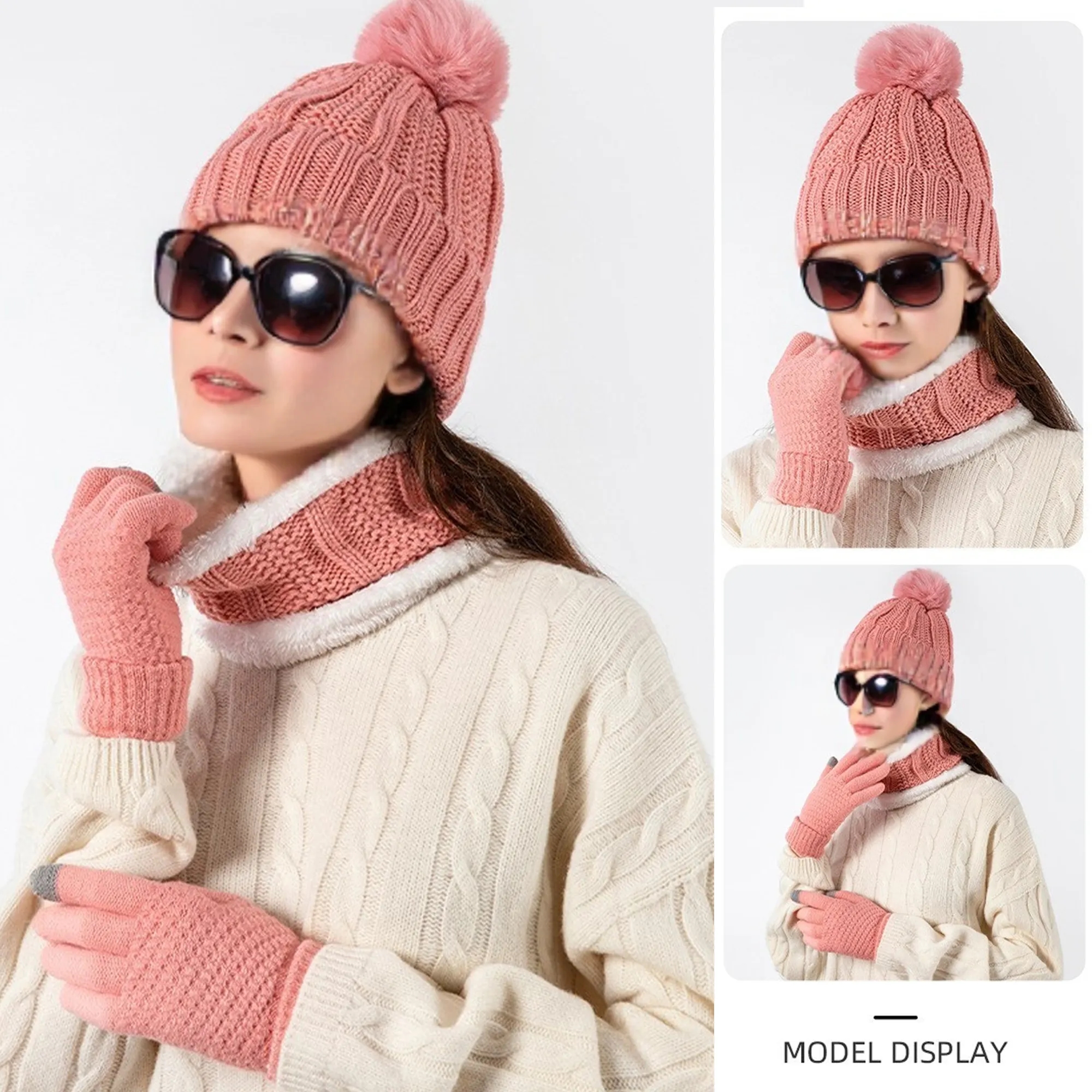 Winter Warm Hat Scarf And Gloves Set Free Shipping 2