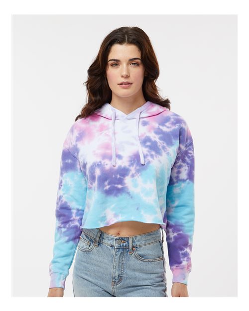 Women's Tie-Dyed Crop Hooded Sweatshirt - 8333 24