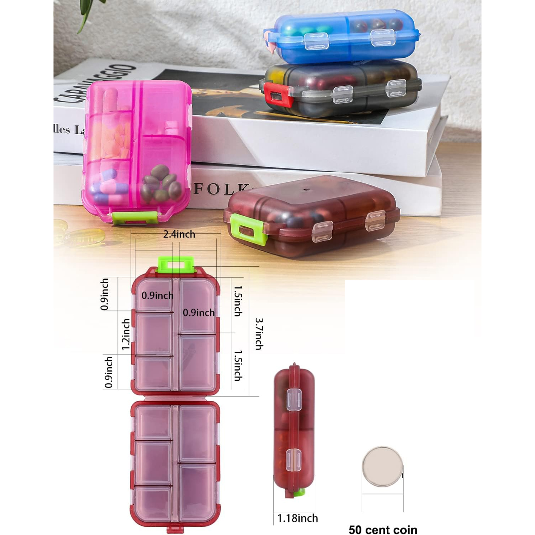 10-compartment Pill Organizer Box 1
