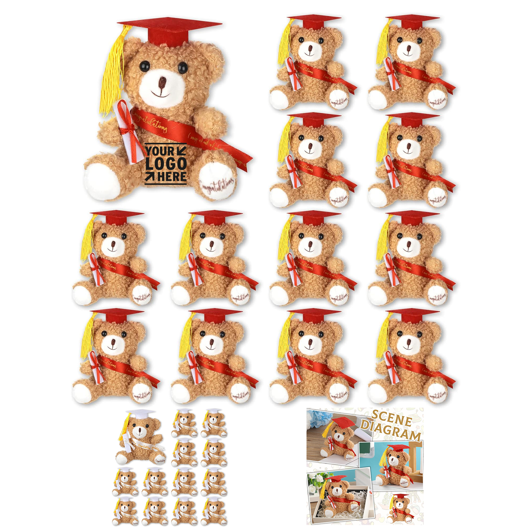 Graduation Plush Stuffed Toy Bear 2