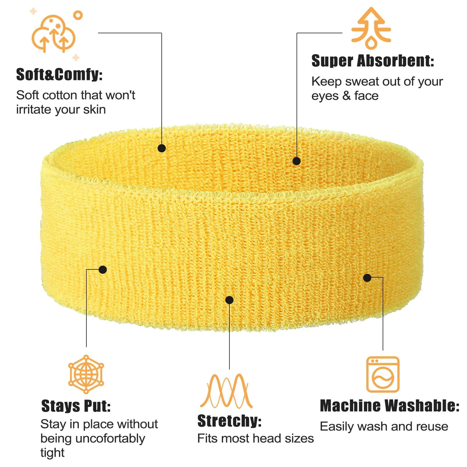 Sweatband Sports Headband Wristband Set 28