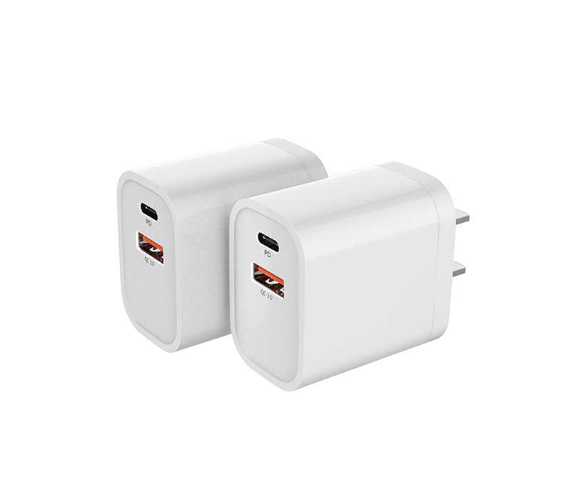 Dual Port USB Wall Plug Charger - PD 18W + QC3.0 4