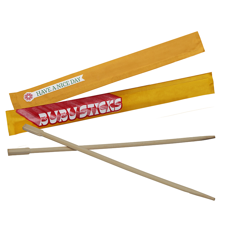 9" Bamboo Chopsticks w/Printed, Sealed Paper Sleeve 4