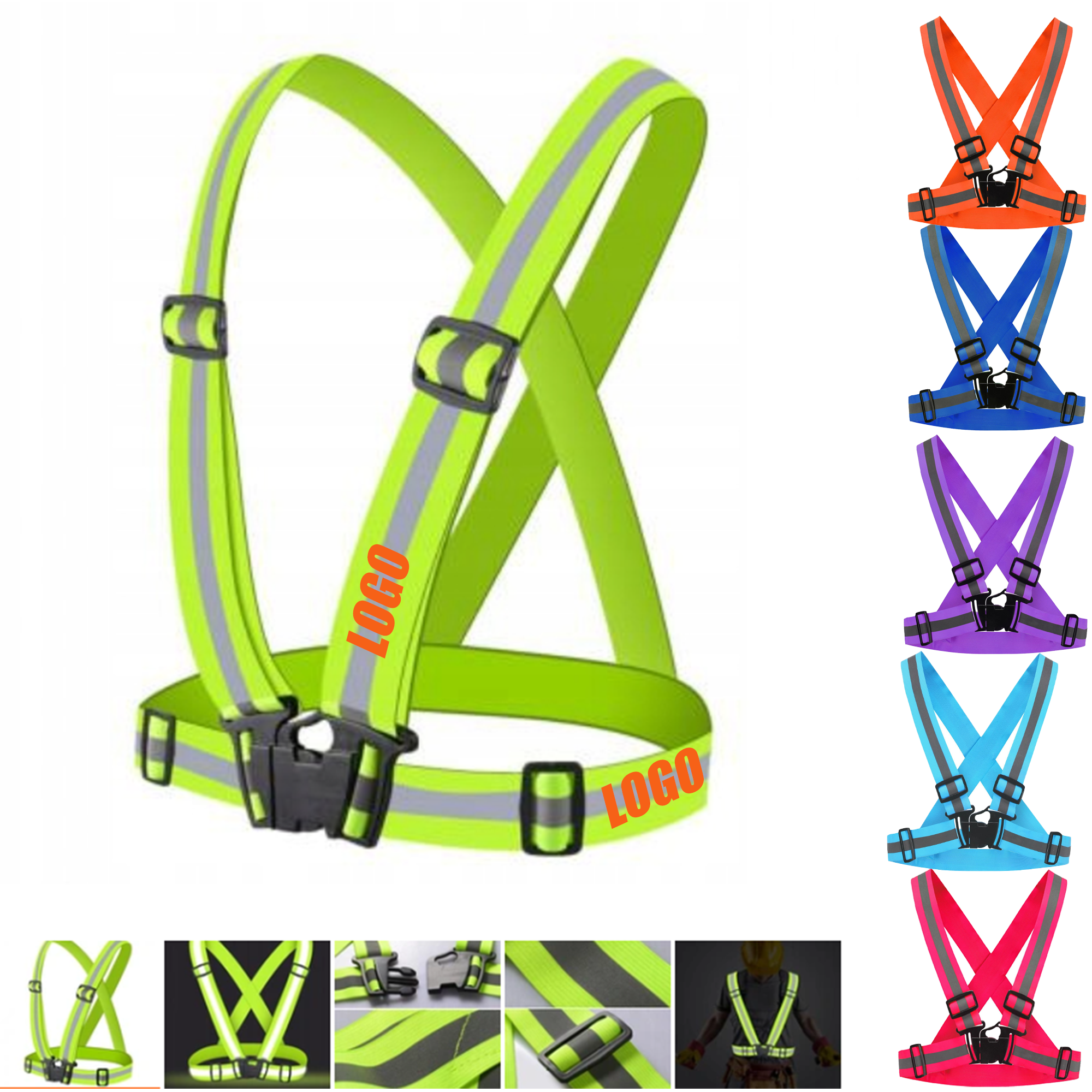 LED Reflective Running Vest USB 1