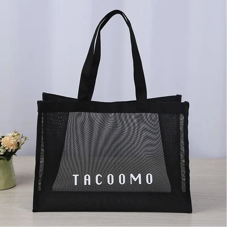 Reusable Large Mesh Tote Bag 13" X 16" X 6" 2