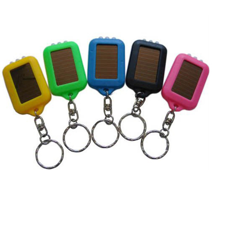 Mini Solar Energy Power LED Keychain Flashlight Torch 6