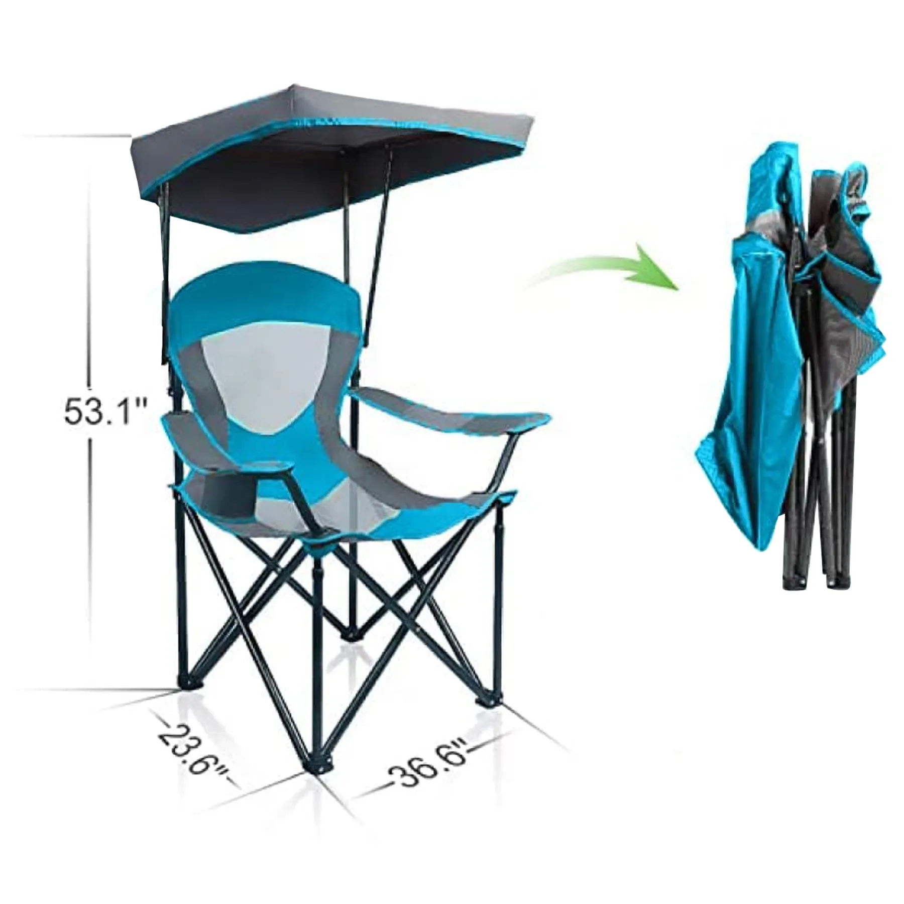 Camping Fishing Beach Canopy Lounge Chair Sunshade, custom folding chair with logo imprint 3