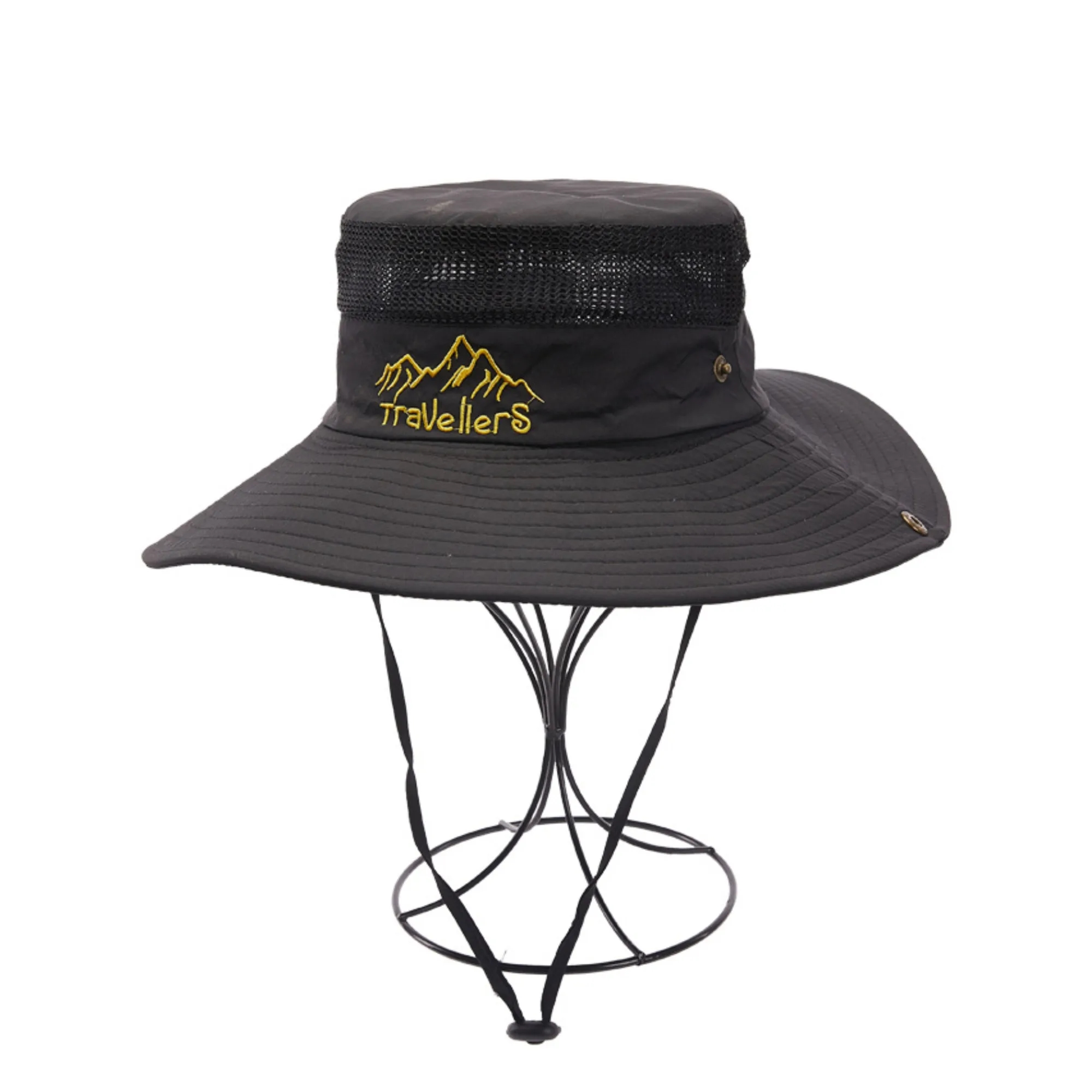 Outdoor Fishing Embroidery Wide Brim Bucket Hat 7