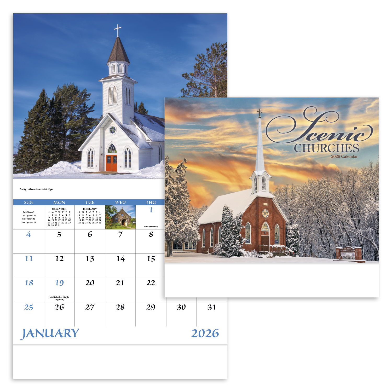 Good Value™ Scenic Churches - Stapled Calendar 42