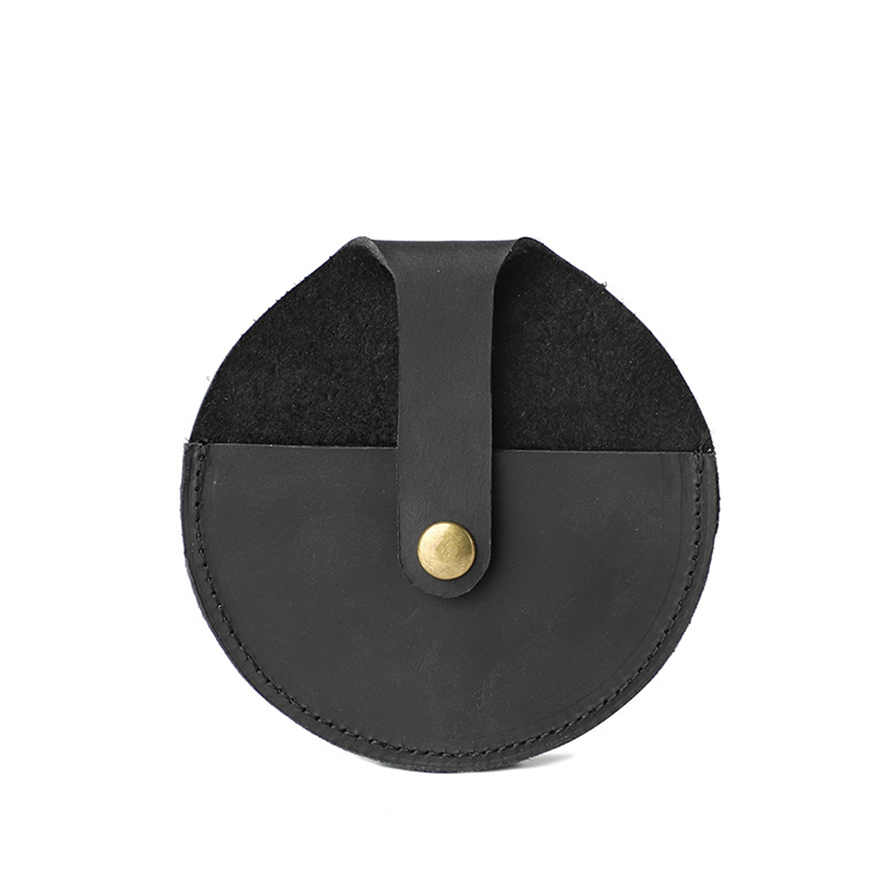 Genuine Leather Round vintage coin storage bag 3