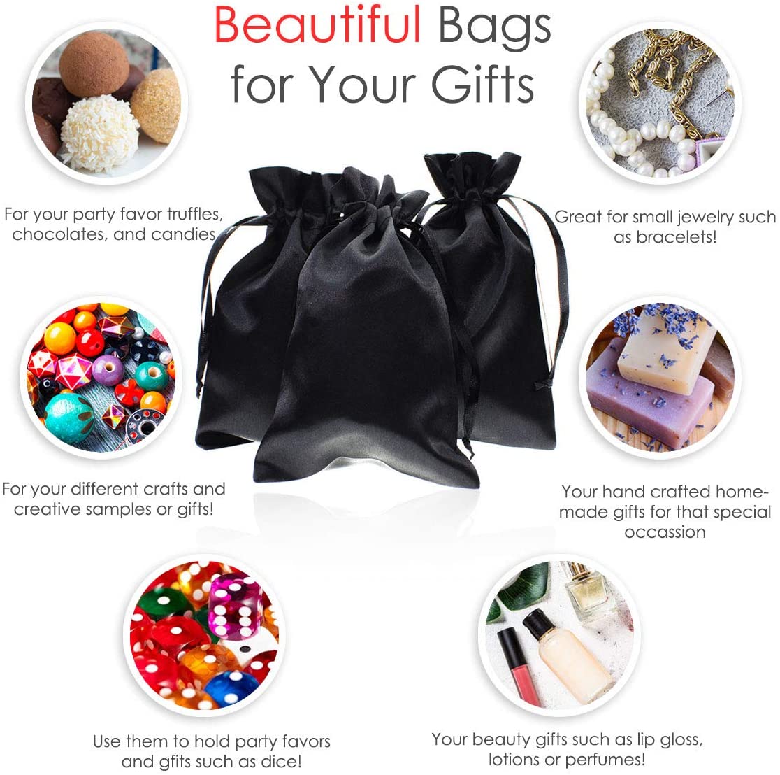 Satin Cinch Drawstring Wedding Favor Candy Gift Bag 10