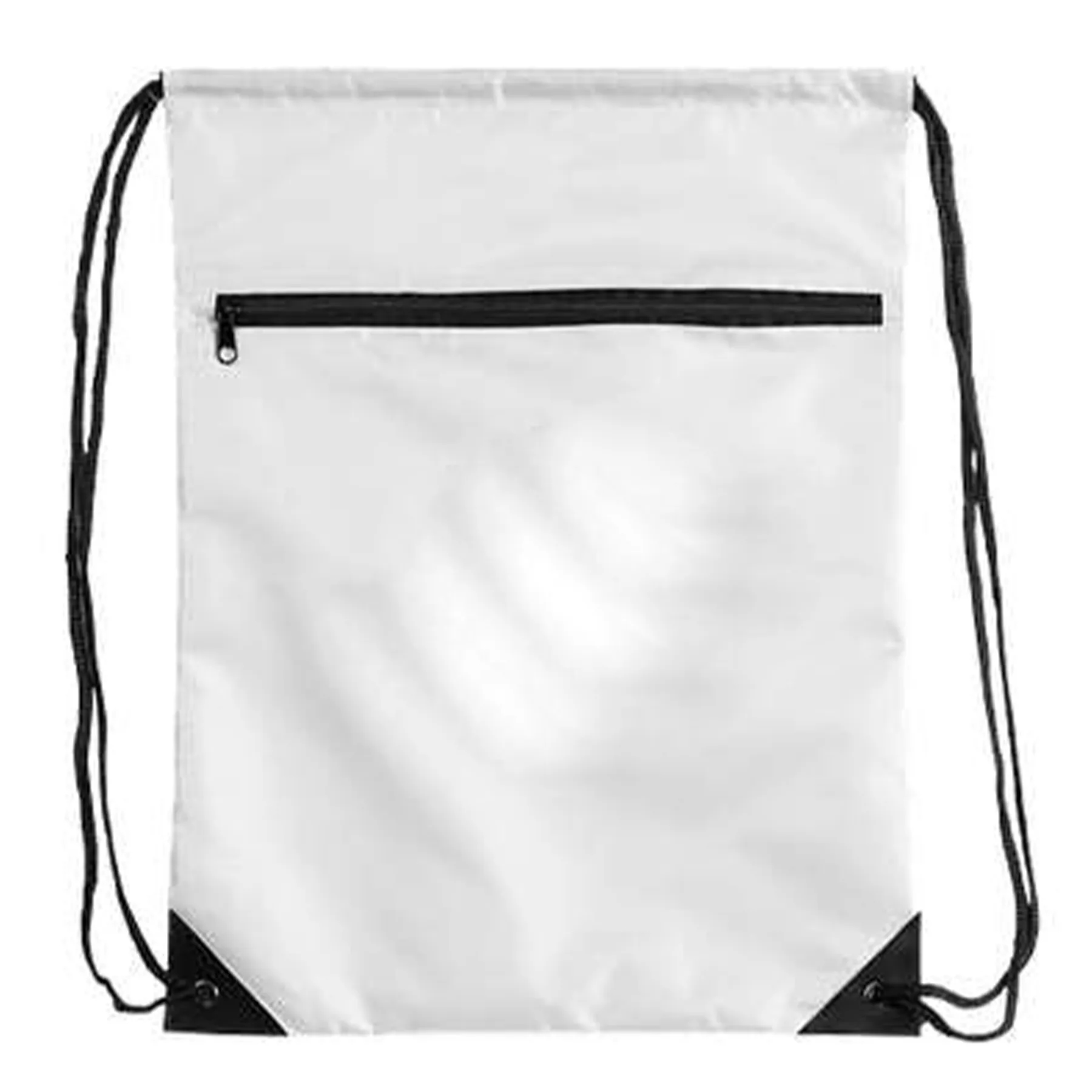 Polyester Black Zipper Pocket 14"X17" Drawstring Bag 8