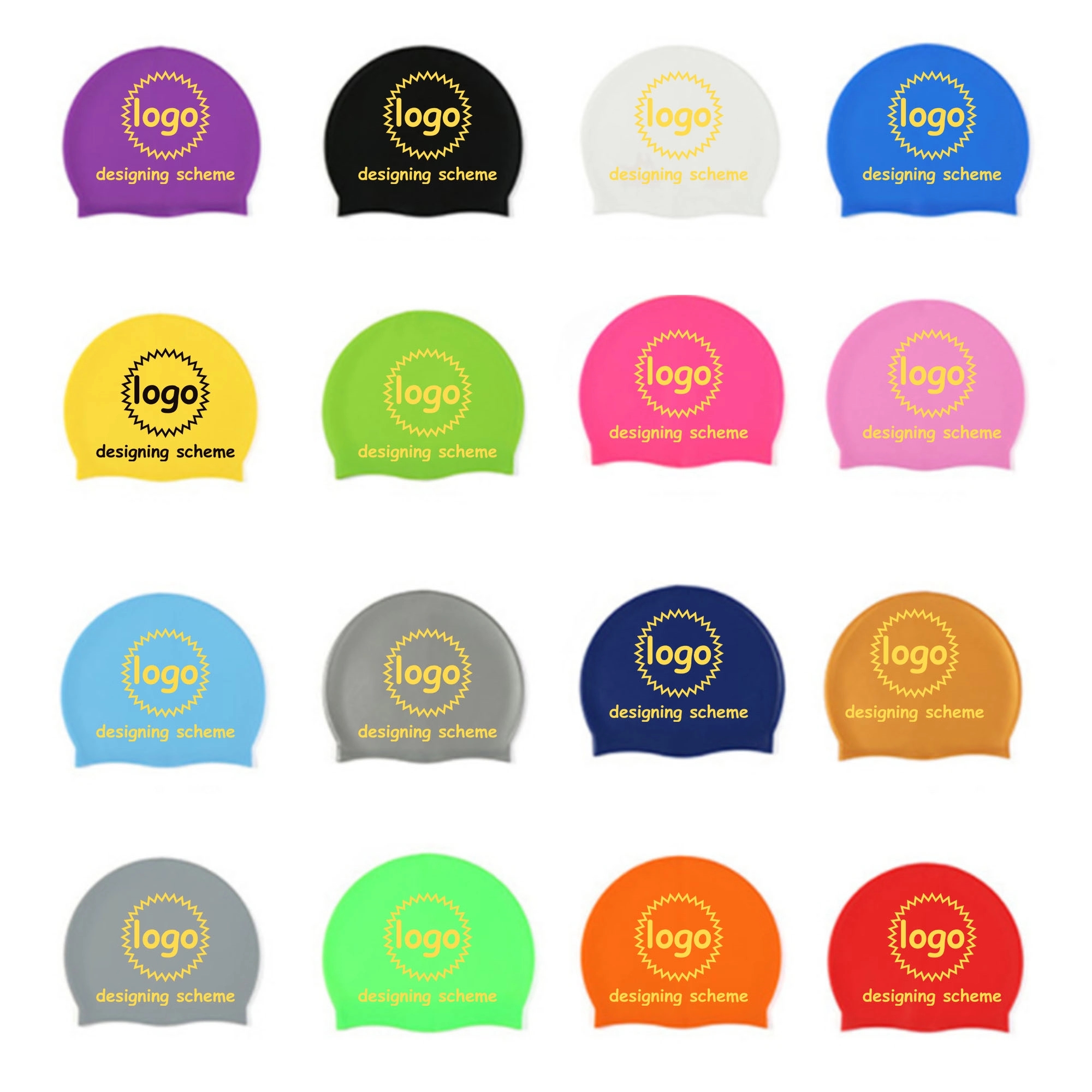 60g Silicone Swim Caps MOQ 100PCS 2