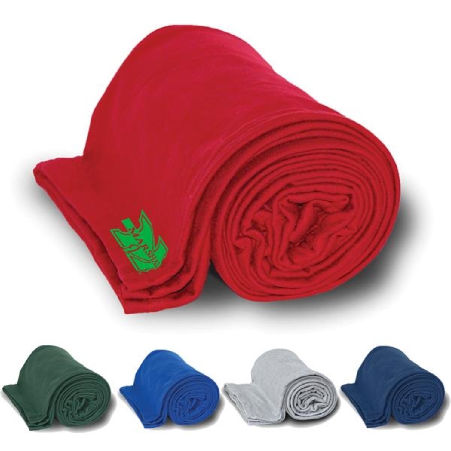 Cotton/ Poly Jersey Blanket w/ Custom Imprint, 50"x 60" 2