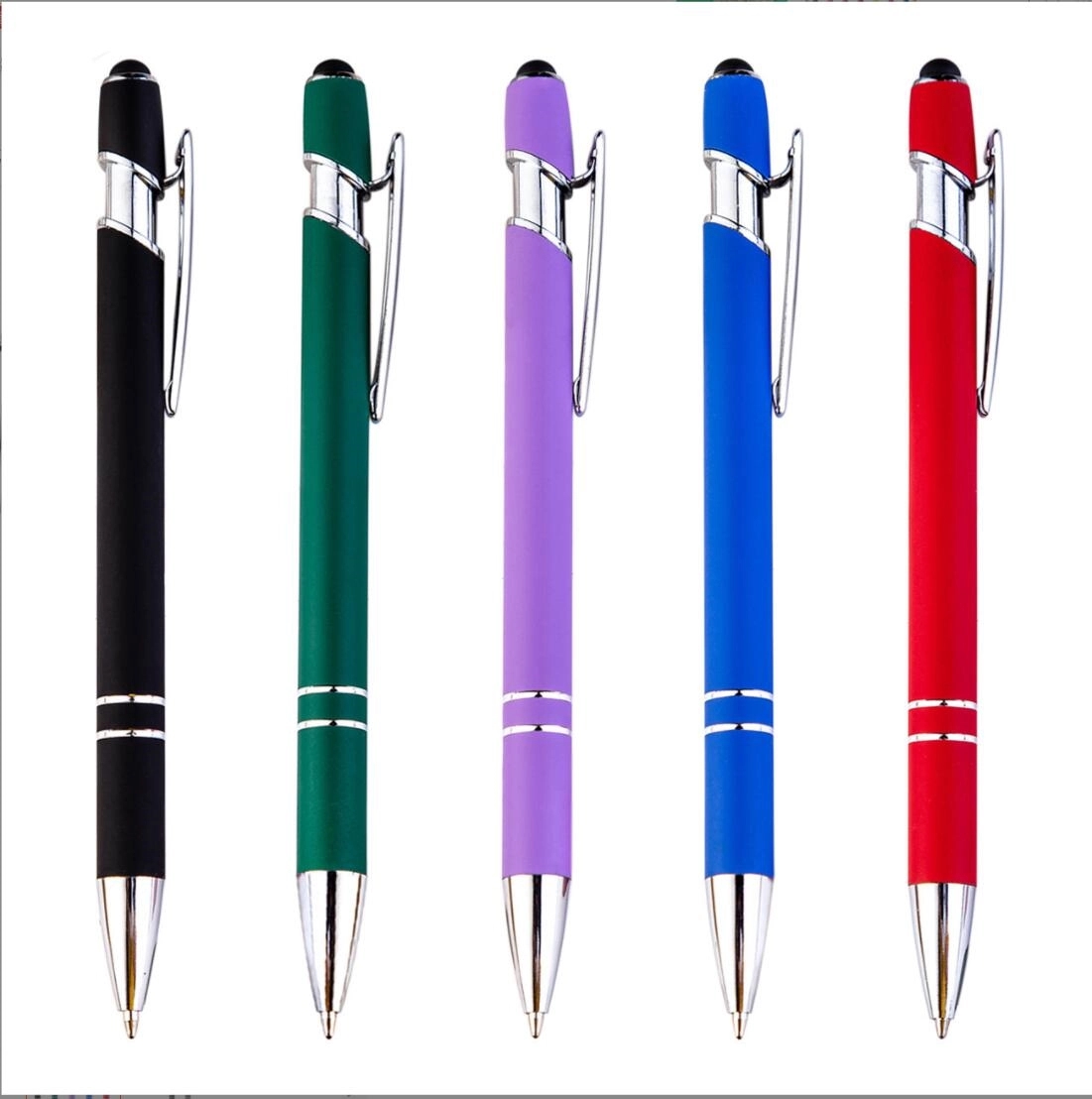 Rubberized Soft Touch Ballpoint Pen with Stylus Tip 2