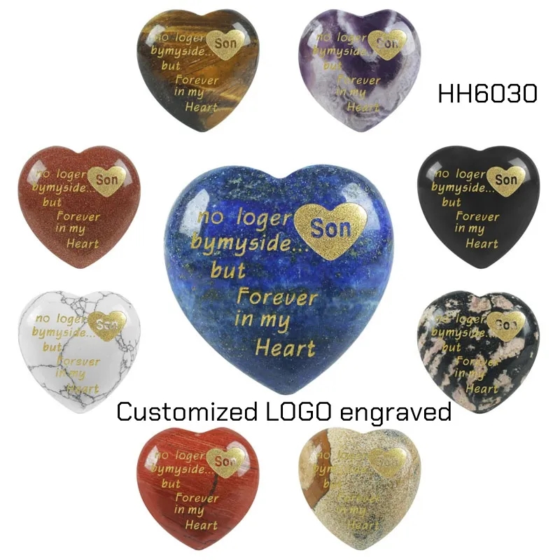 Crystal Pocket Palm Worry Stones Heart Without Holes 3