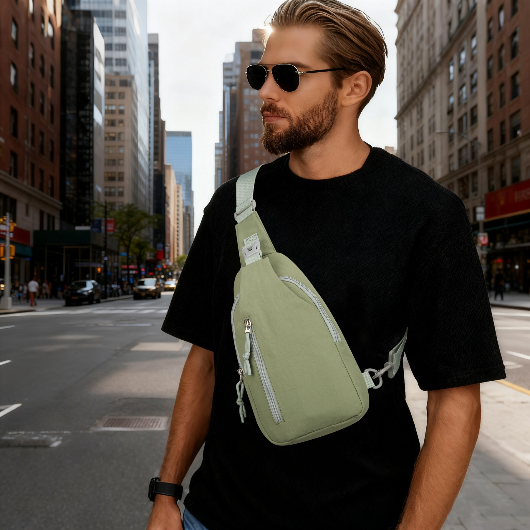 Waterproof Nylon Crossbody Sling Bag 6