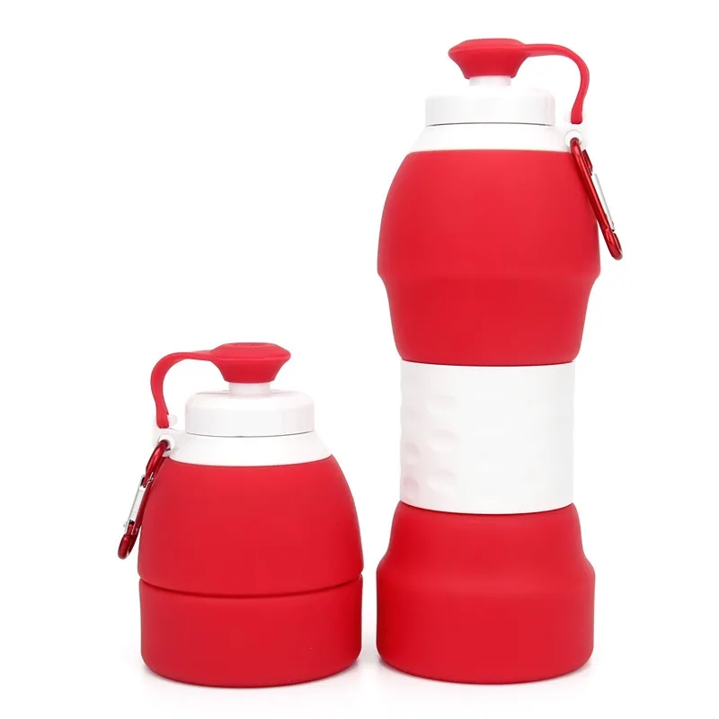 20oz Food Grade Silicone Folding Water Bottle 2
