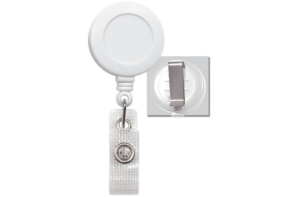 Round Plastic Clip-On Fast Ship Badge Reel (White) 1