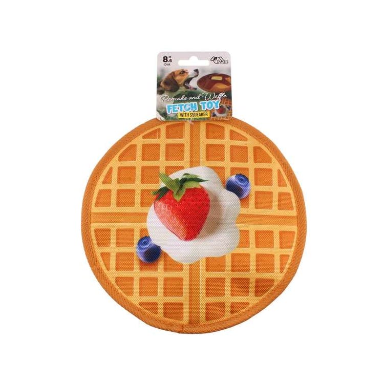 Pancake & Waffle Dog Fetch Toy with Squeaker 2