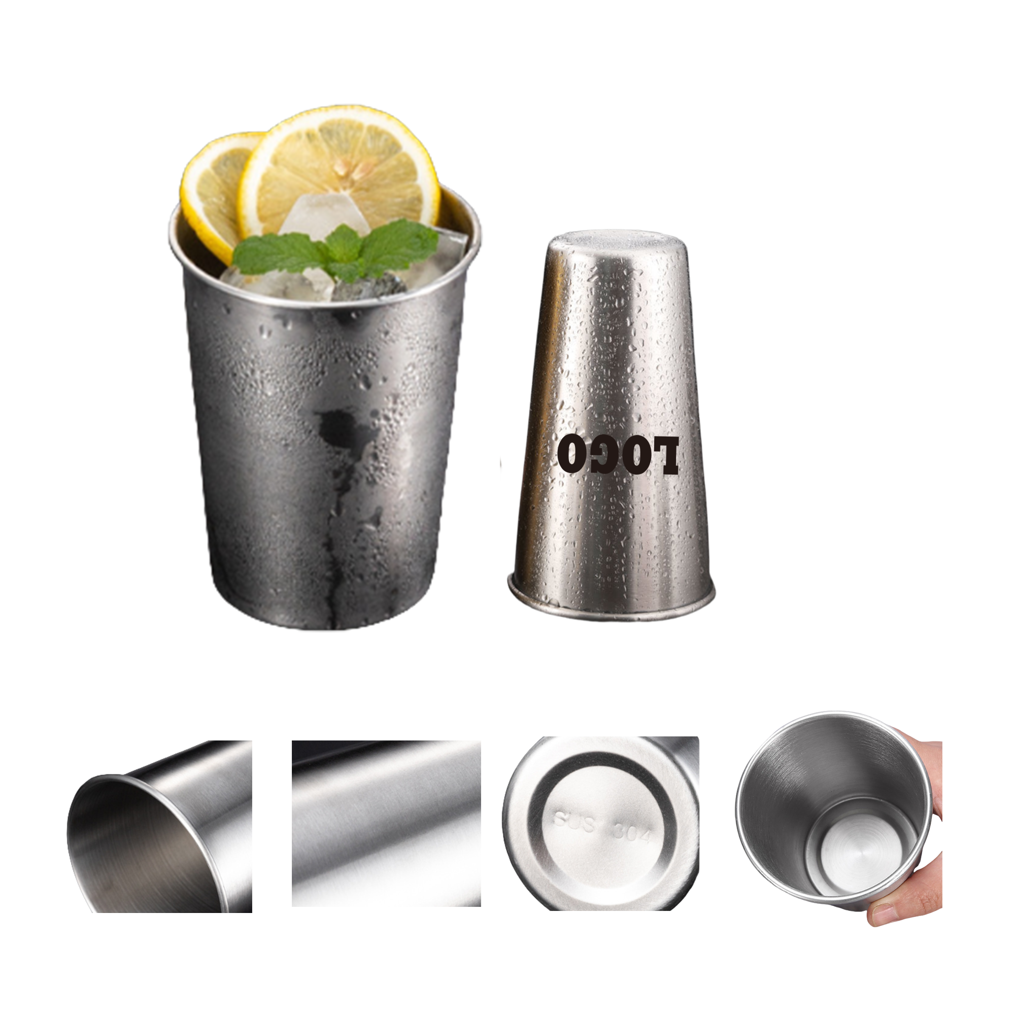 Reusable Stainless Steel Drinking Cup MOQ100 2