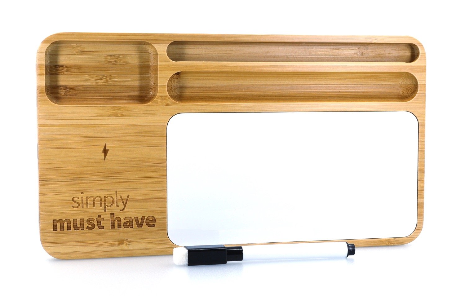 Bamboo 10W Wireless Charging Base with Dry Erase Board 15