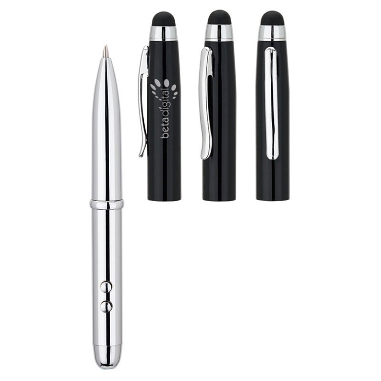 4-in-1 Ballpoint Pen with Laser Pointer, LED Light & Stylus 4