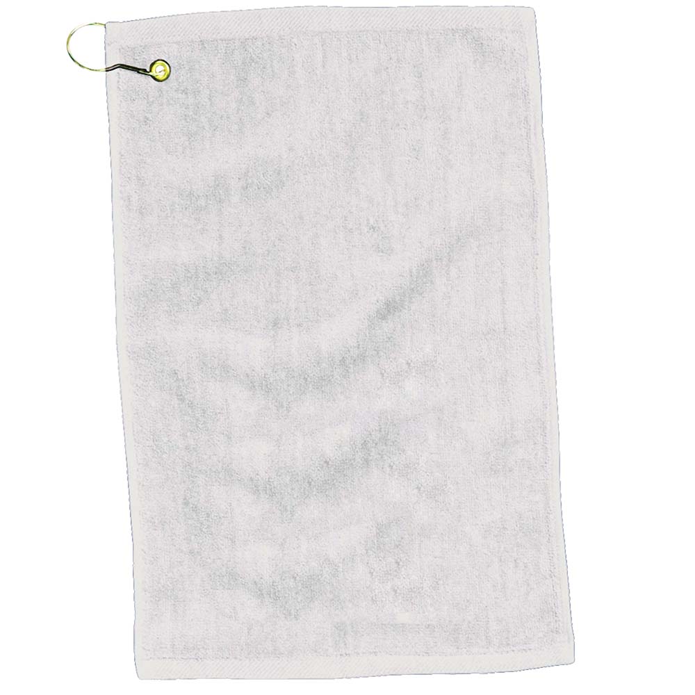 Turkish Hemmed White Golf Towel 12"x17"  4