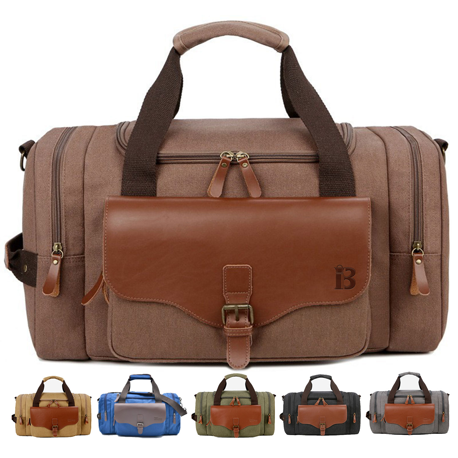 Deluxe canvas pu leather shoulder strap Travel Duffel Bag 26