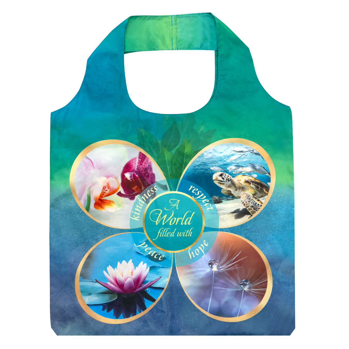 Full-Color 210D High Density Polyester Foldable Bag 15"x 22"x 2" 2