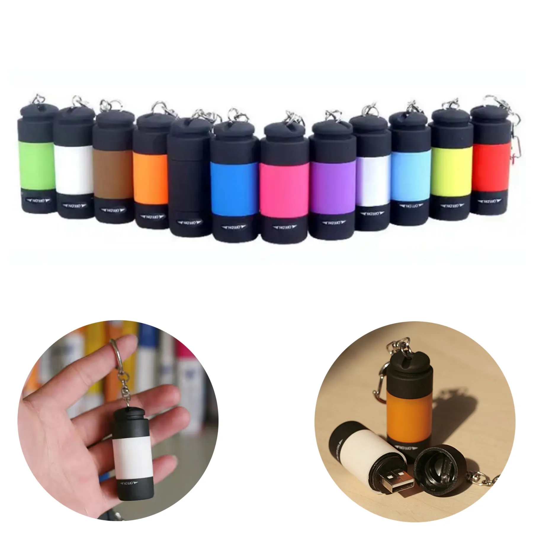 Rechargeable USB Mini Torch With Keychain Light 5
