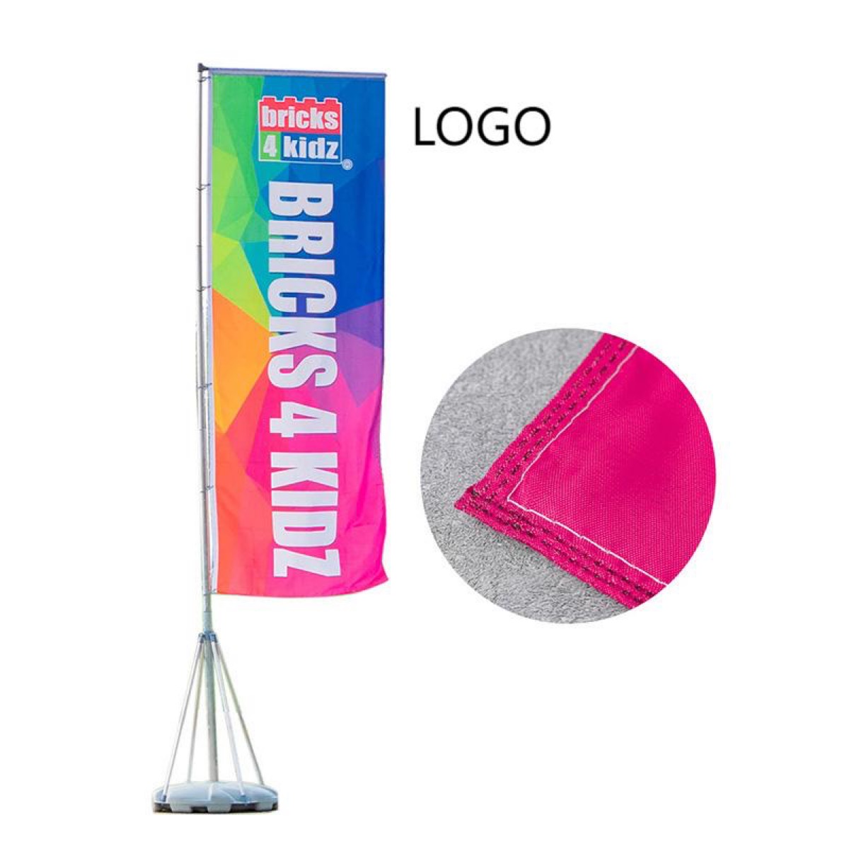 Custom Logo Polyester Square Flag 2