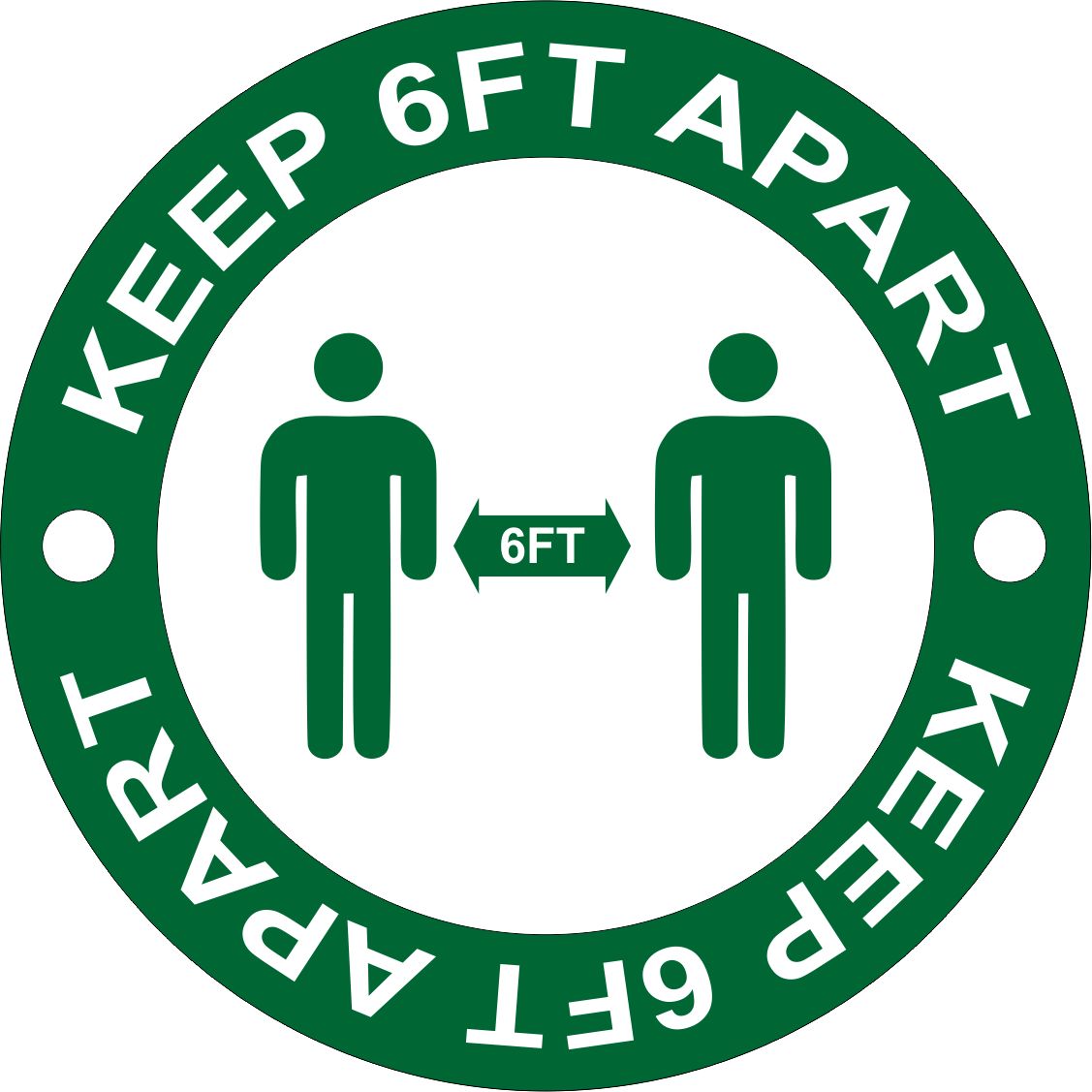 3-3/4" - Keep 6FT Apart Sticker 1