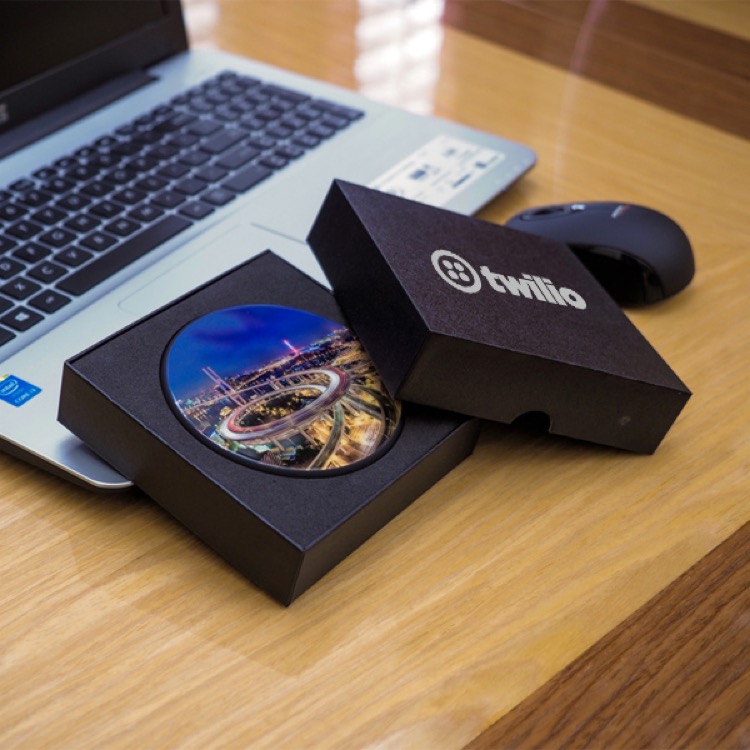 Logo Bright Glass Wireless Charger with Gift Box 6