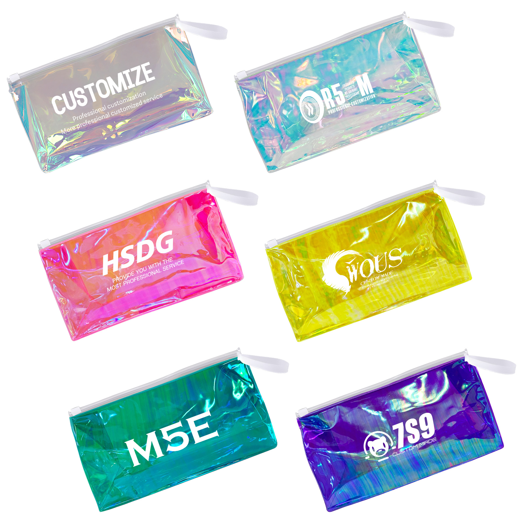 Holographic PVC Cosmetic Bag with Ziplock 1