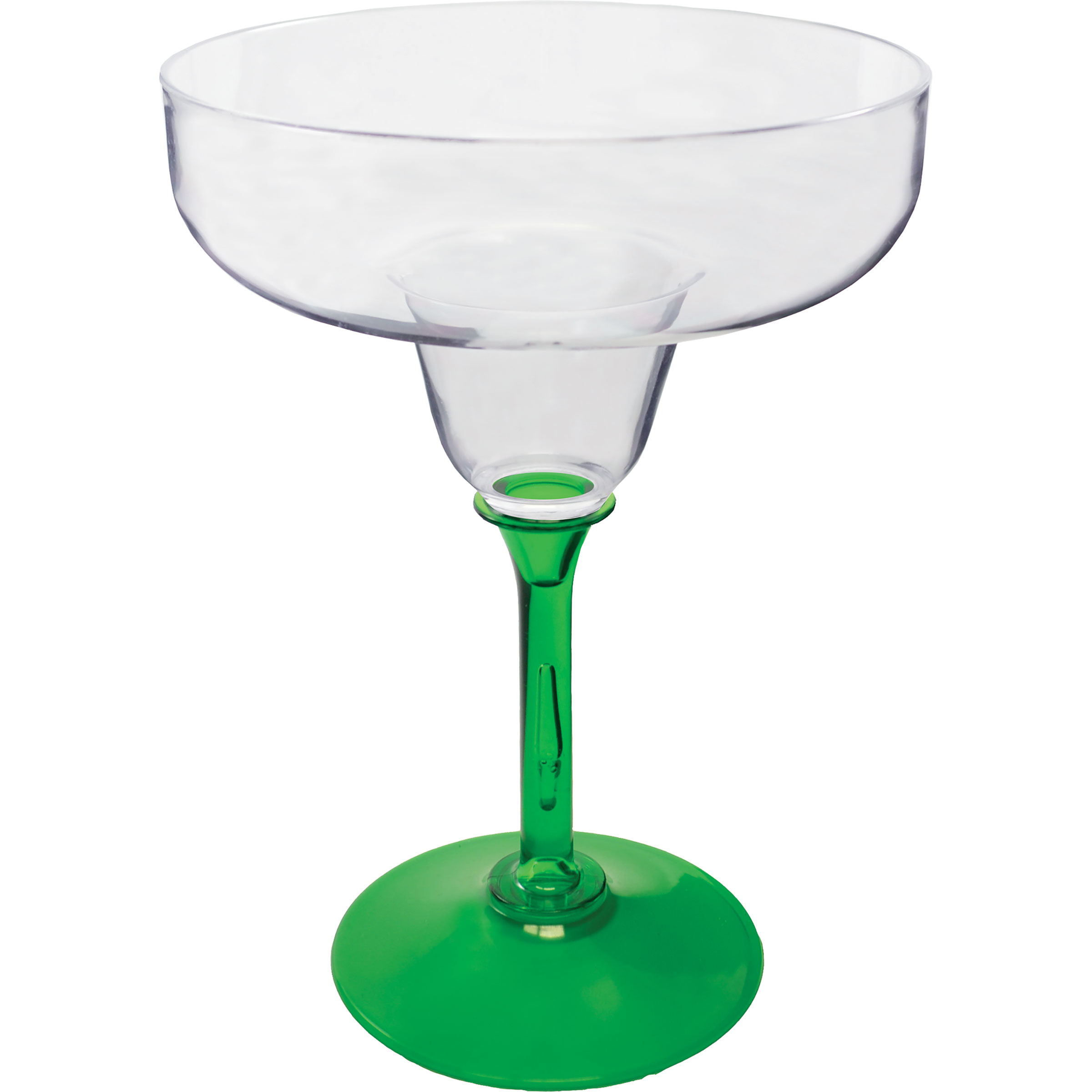 12oz Standard Stem Plastic Margarita Glass with Your Choice of Stem Color 16
