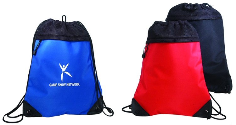 Tri-Mesh Drawstring Tote Bag with Micro Fiber Front 2