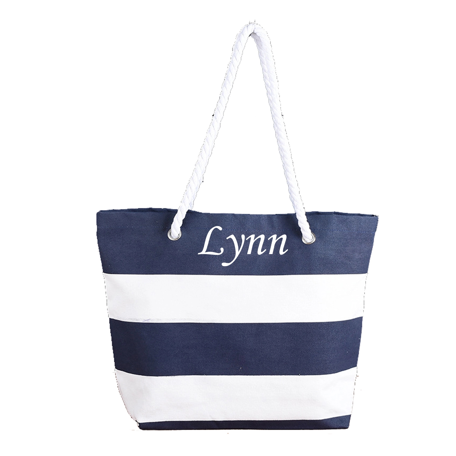Large Capacity Striped Canvas Tote Bag 3