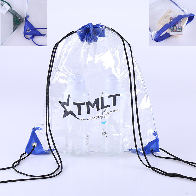 PVC Clear Drawstring Cinch Backpack Bag