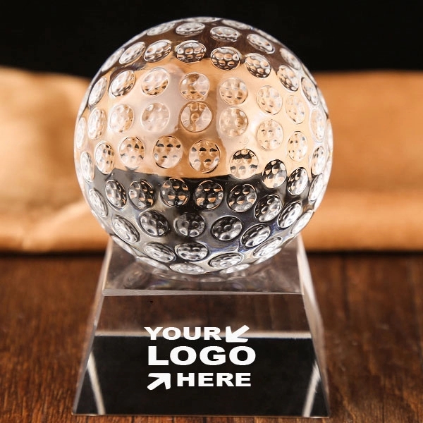 Crystal Golf Ball Paperweight 3