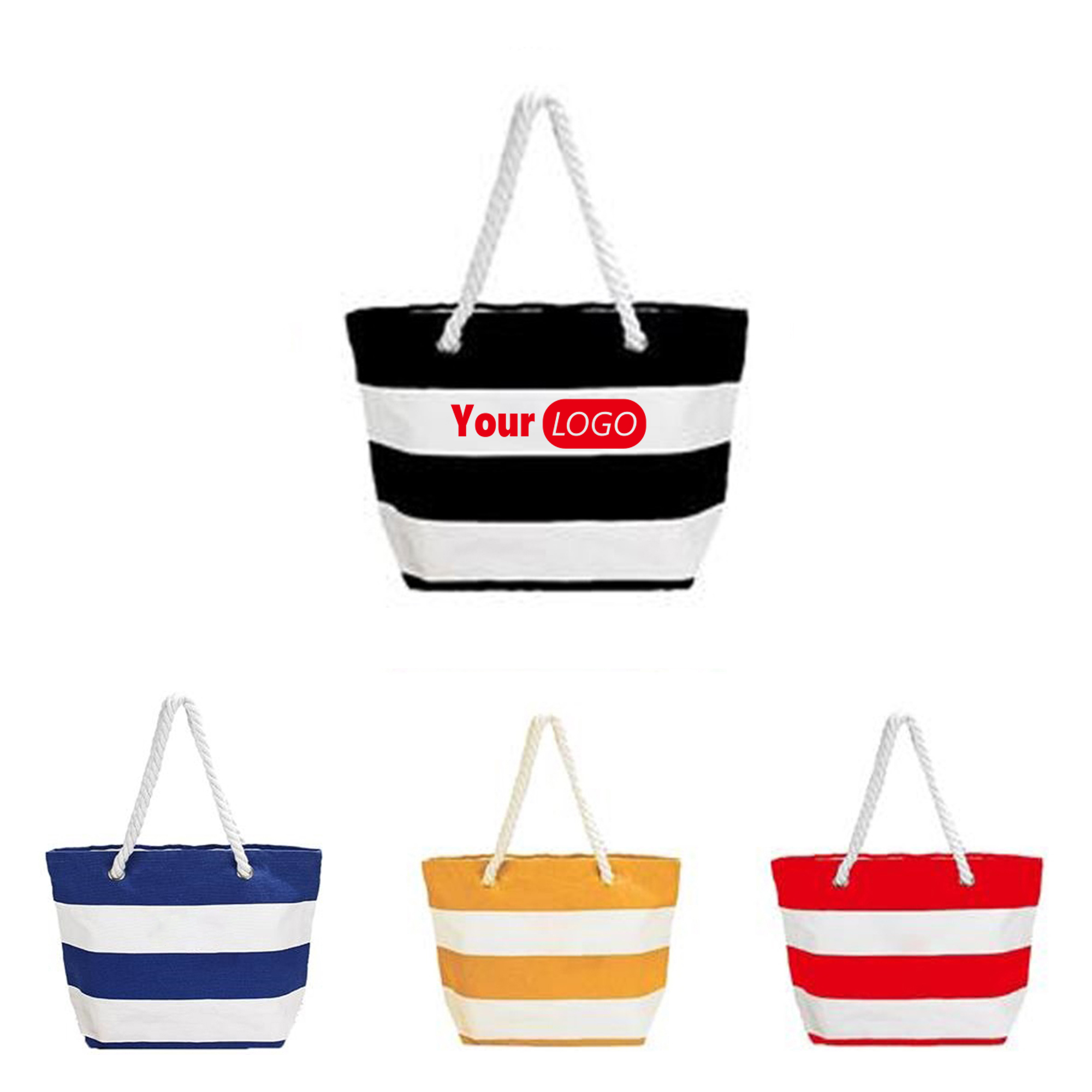 Large Capacity Beach Canvas Tote Bag, custom tote bag with logo imprint 3
