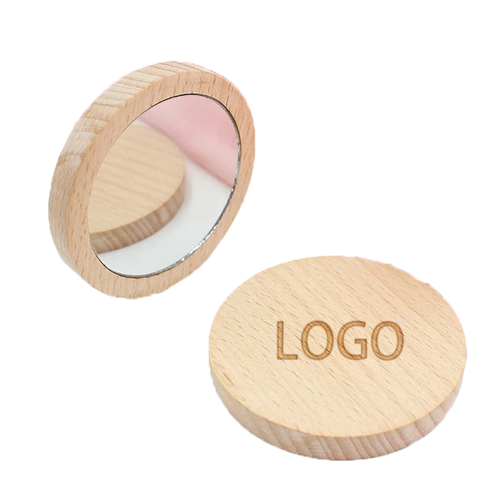 Wooden Pocket Makeup Mirror 2